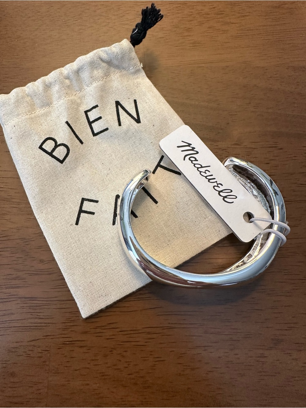 NWT Madewell Notched Cuff Bracelet Silver Only NX309